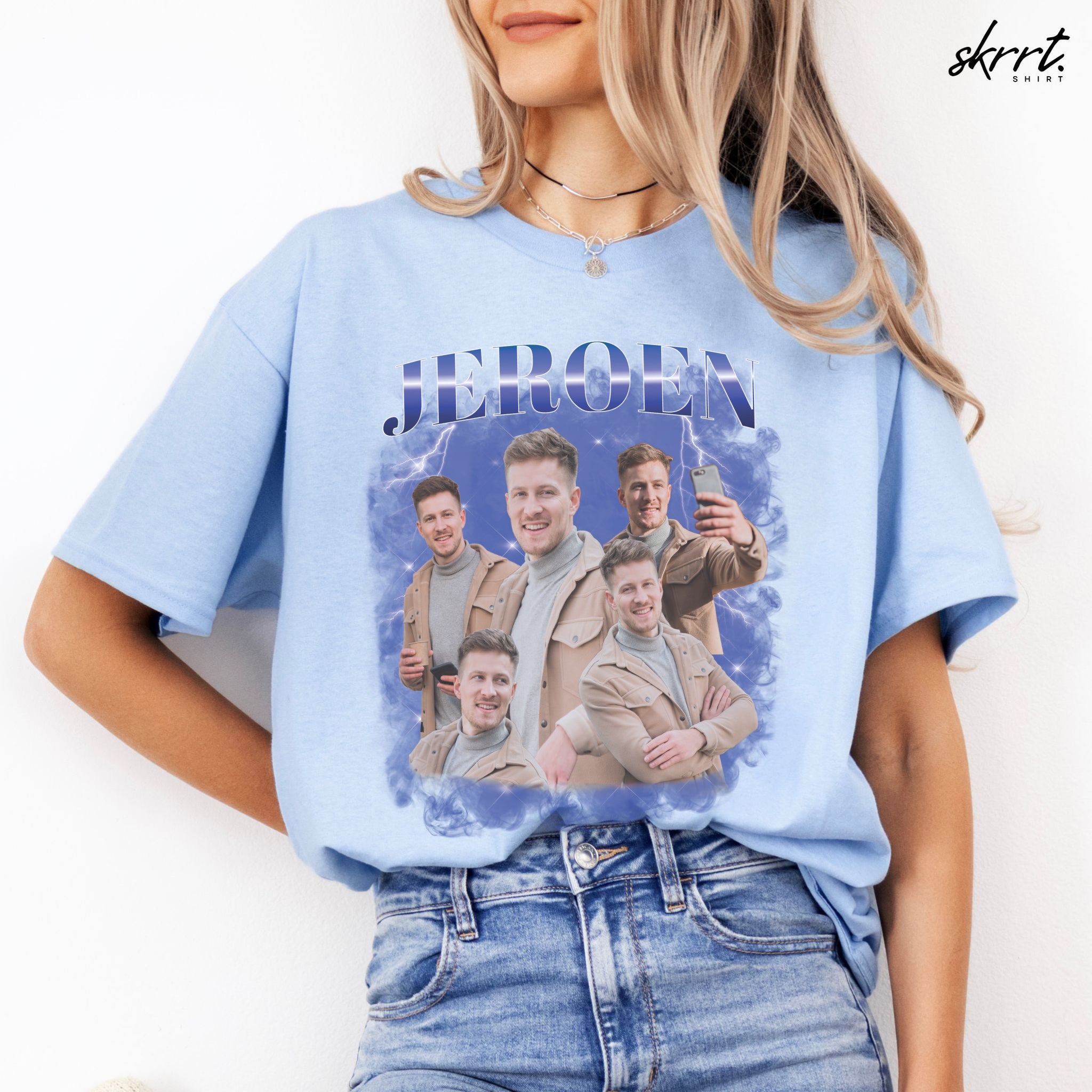 Gepersonaliseerde Cadeau - Vriend/ Man Foto T-shirt - Grappige 90s Bootleg Shirt
