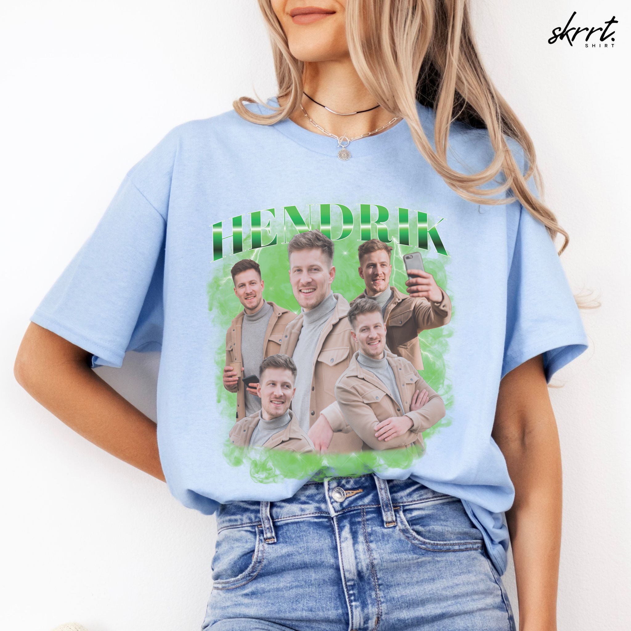 Gepersonaliseerde Cadeau - Vriend/ Man Foto T-shirt - Grappige 90s Bootleg Shirt