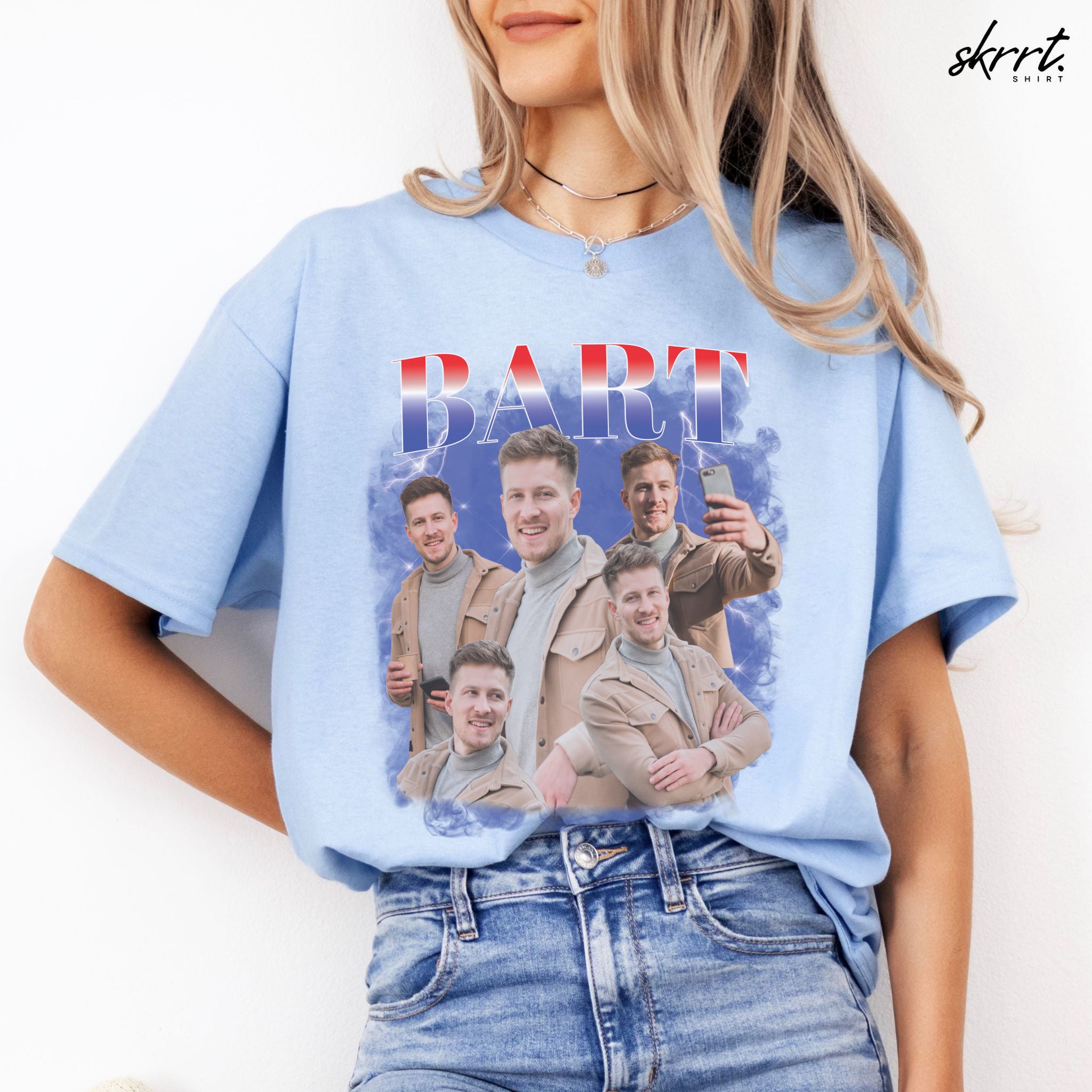 Gepersonaliseerde Cadeau - Vriend/ Man Foto T-shirt - Grappige 90s Bootleg Shirt