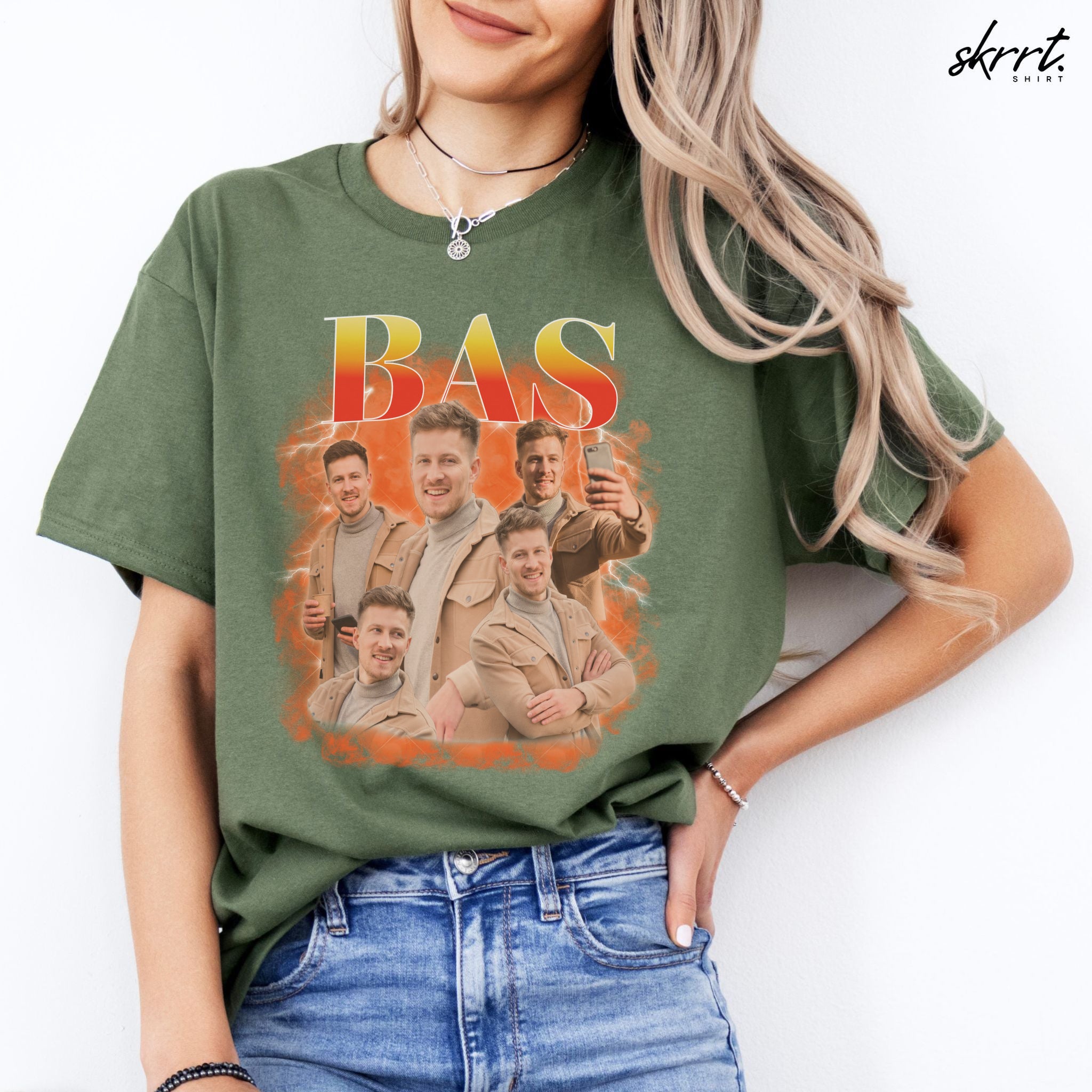 Gepersonaliseerde Cadeau - Vriend/ Man Foto T-shirt - Grappige 90s Bootleg Shirt