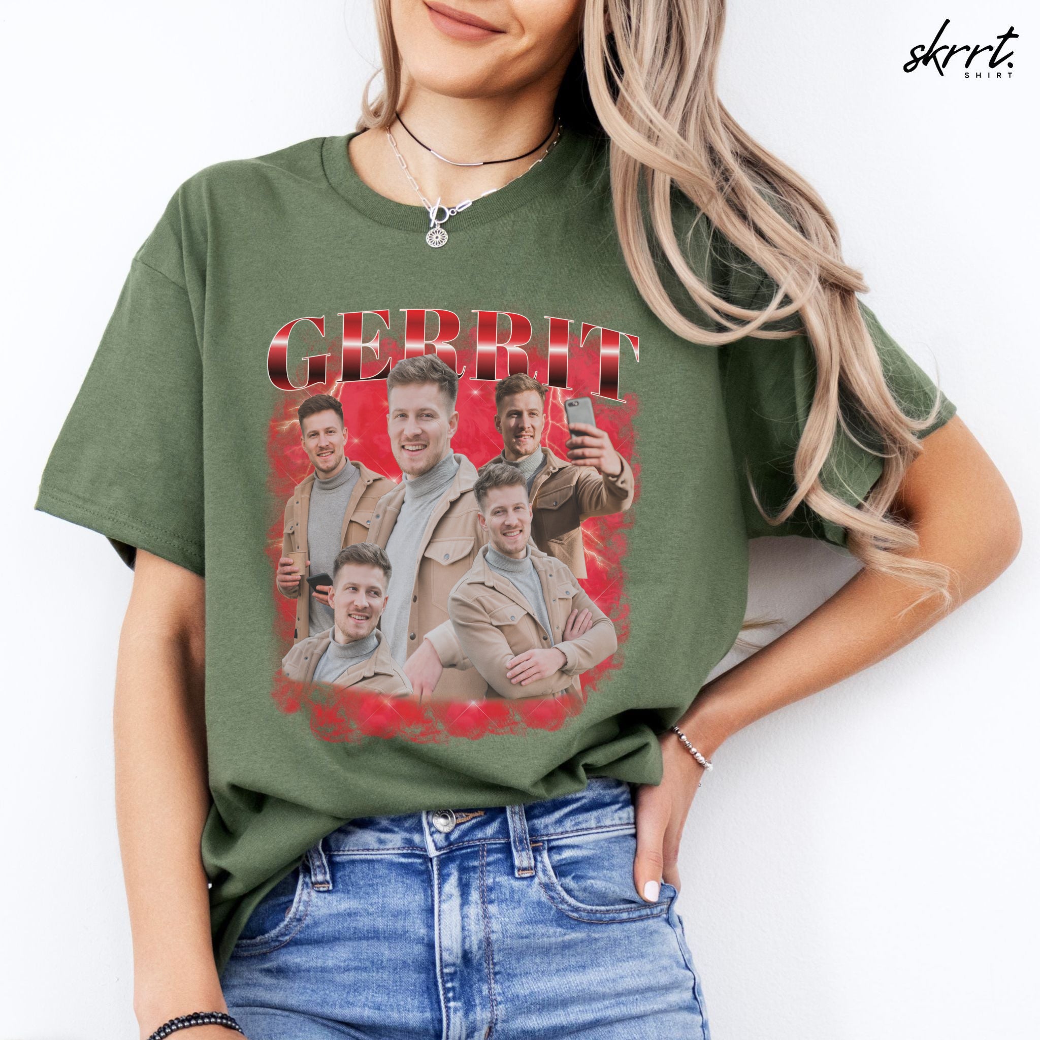 Gepersonaliseerde Cadeau - Vriend/ Man Foto T-shirt - Grappige 90s Bootleg Shirt