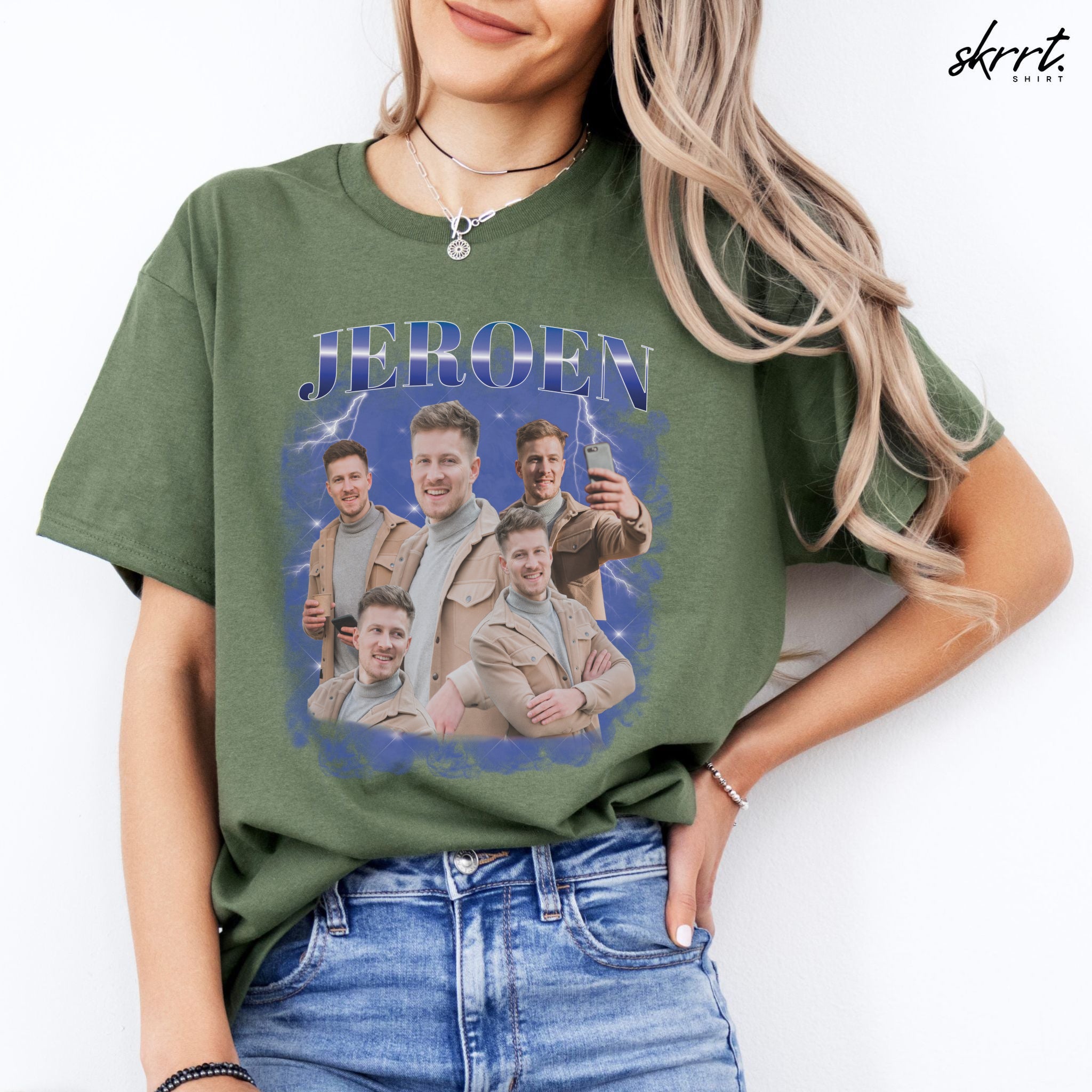 Gepersonaliseerde Cadeau - Vriend/ Man Foto T-shirt - Grappige 90s Bootleg Shirt