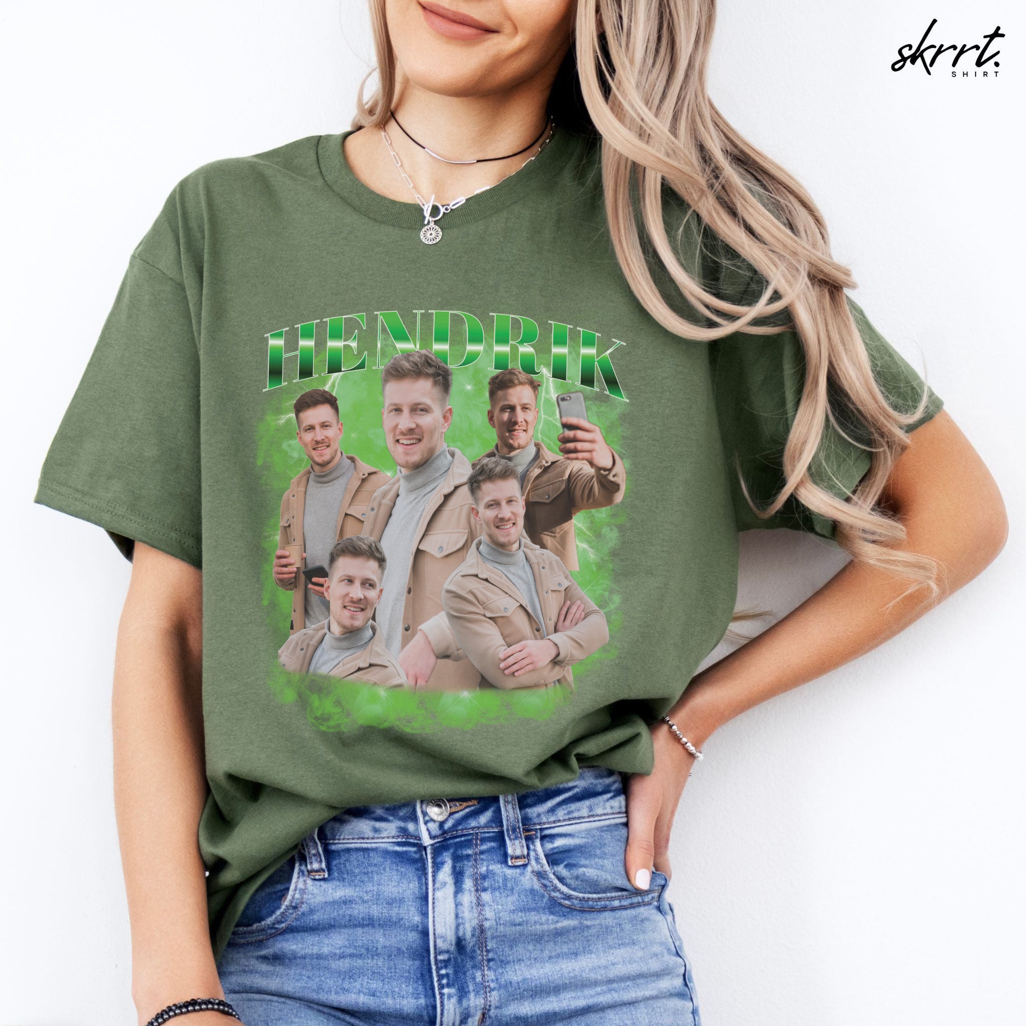 Gepersonaliseerde Cadeau - Vriend/ Man Foto T-shirt - Grappige 90s Bootleg Shirt