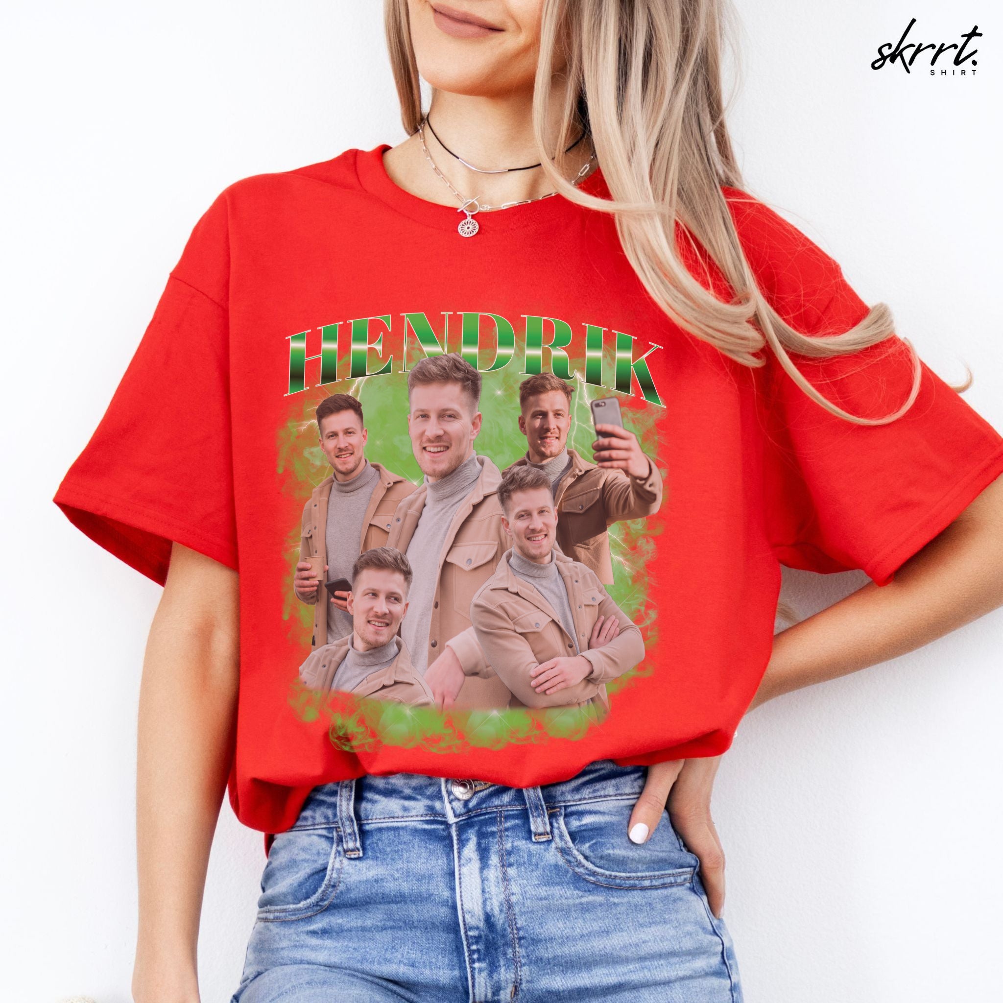 Gepersonaliseerde Cadeau - Vriend/ Man Foto T-shirt - Grappige 90s Bootleg Shirt