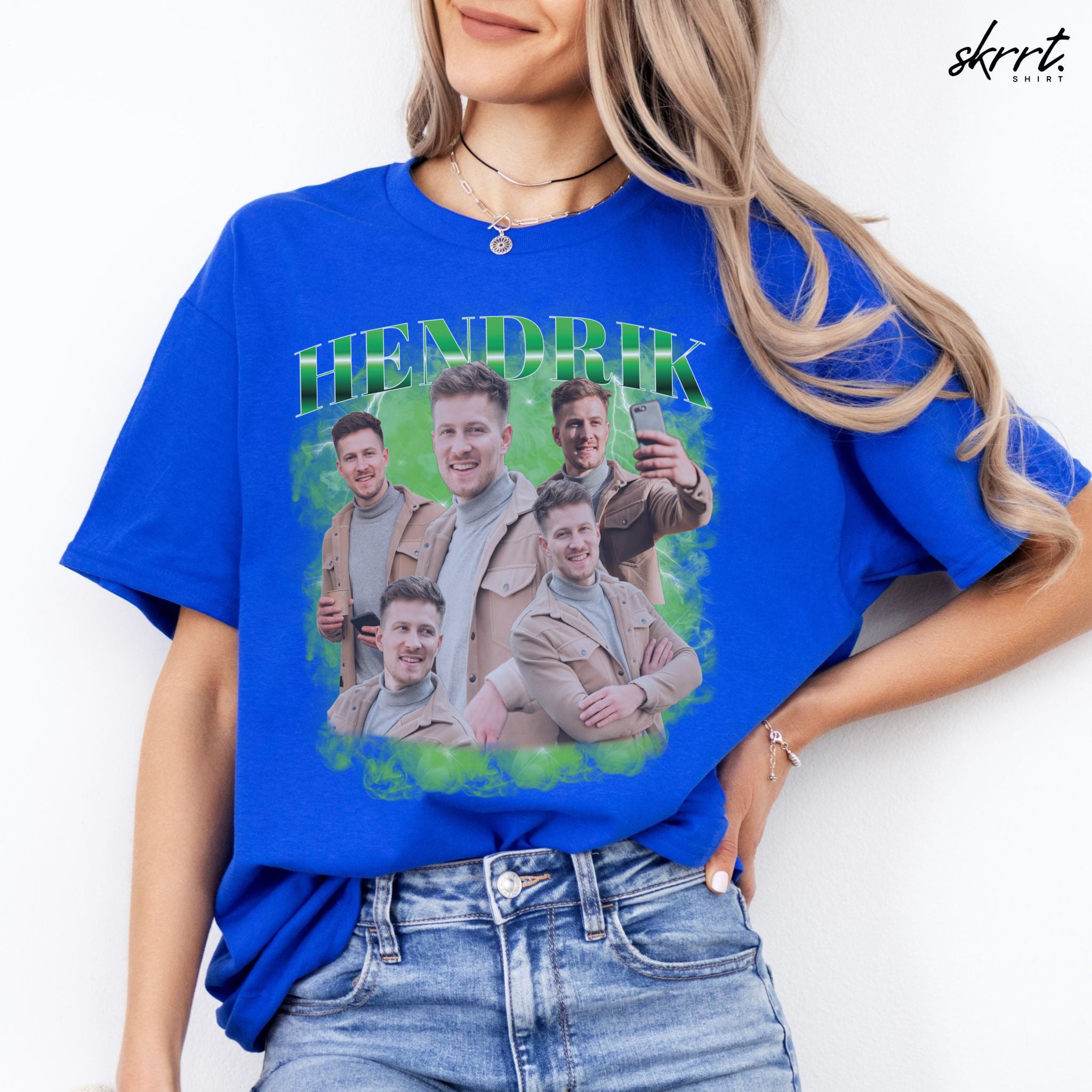 Gepersonaliseerde Cadeau - Vriend/ Man Foto T-shirt - Grappige 90s Bootleg Shirt