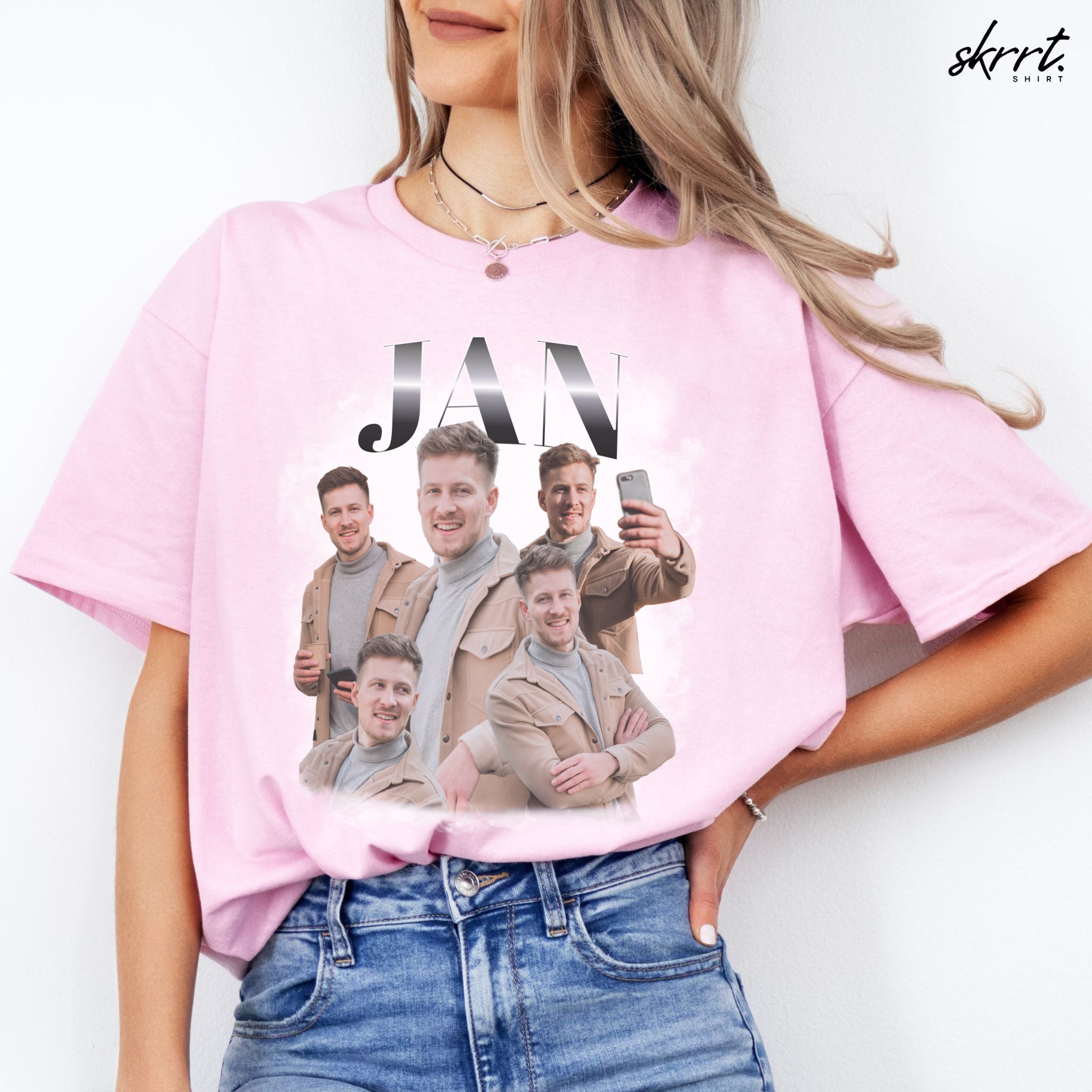 Gepersonaliseerde Cadeau - Vriend/ Man Foto T-shirt - Grappige 90s Bootleg Shirt