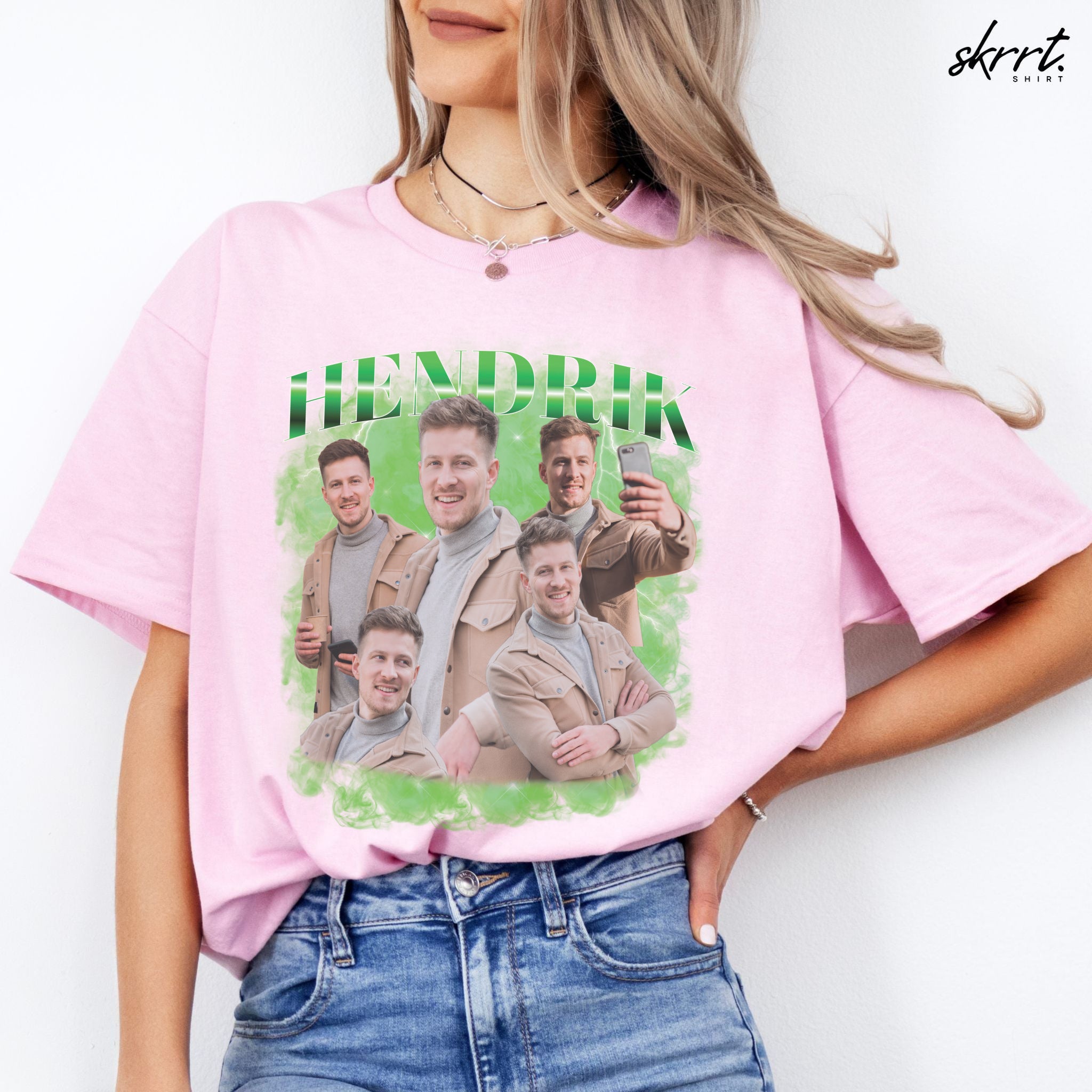 Gepersonaliseerde Cadeau - Vriend/ Man Foto T-shirt - Grappige 90s Bootleg Shirt
