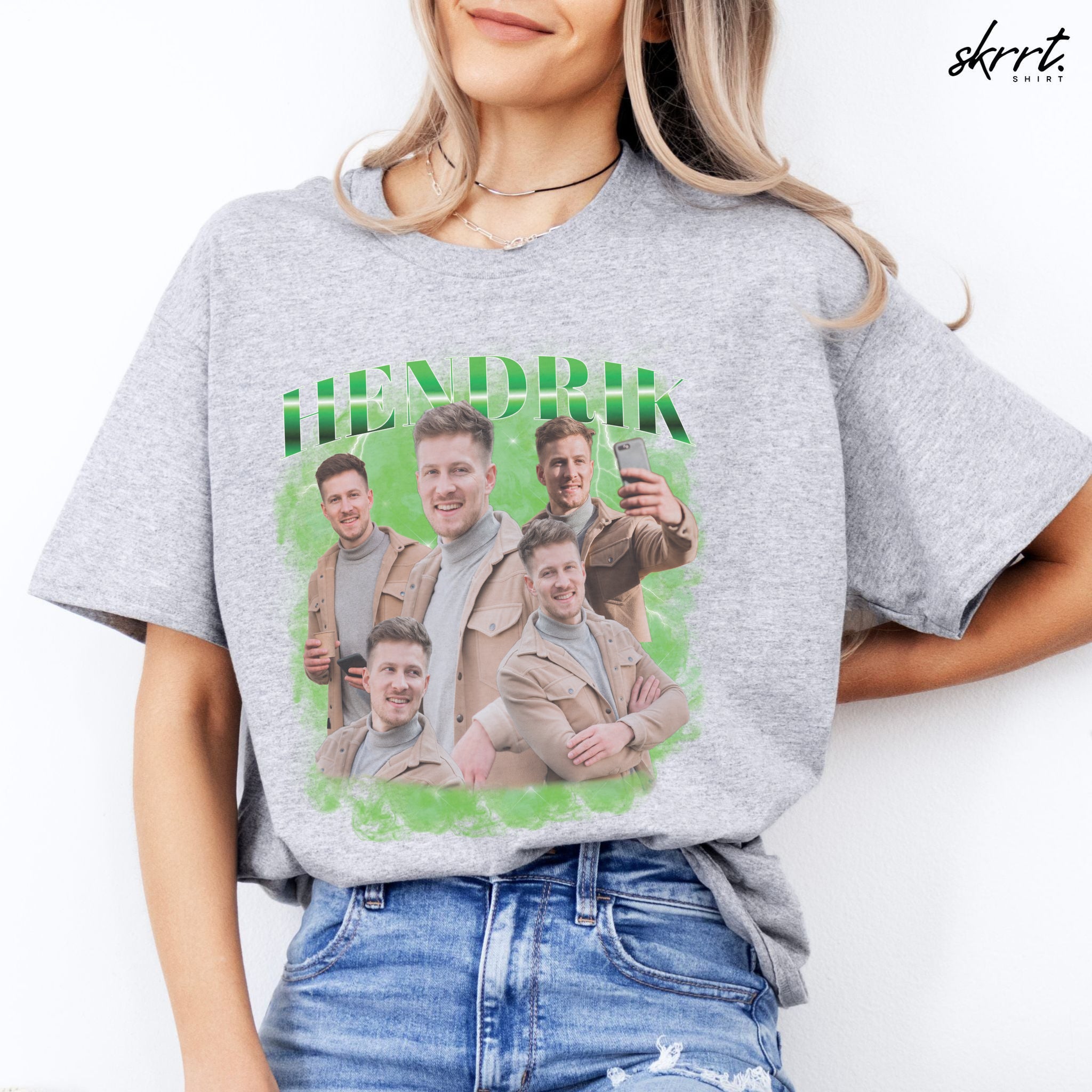 Gepersonaliseerde Cadeau - Vriend/ Man Foto T-shirt - Grappige 90s Bootleg Shirt