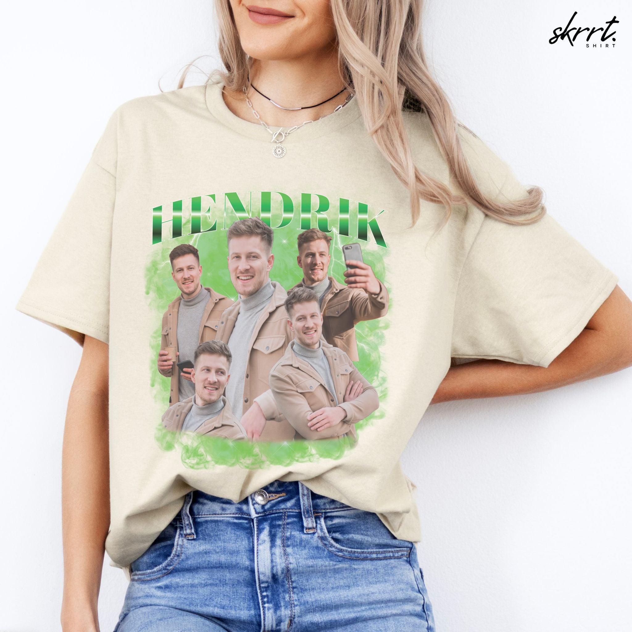 Gepersonaliseerde Cadeau - Vriend/ Man Foto T-shirt - Grappige 90s Bootleg Shirt