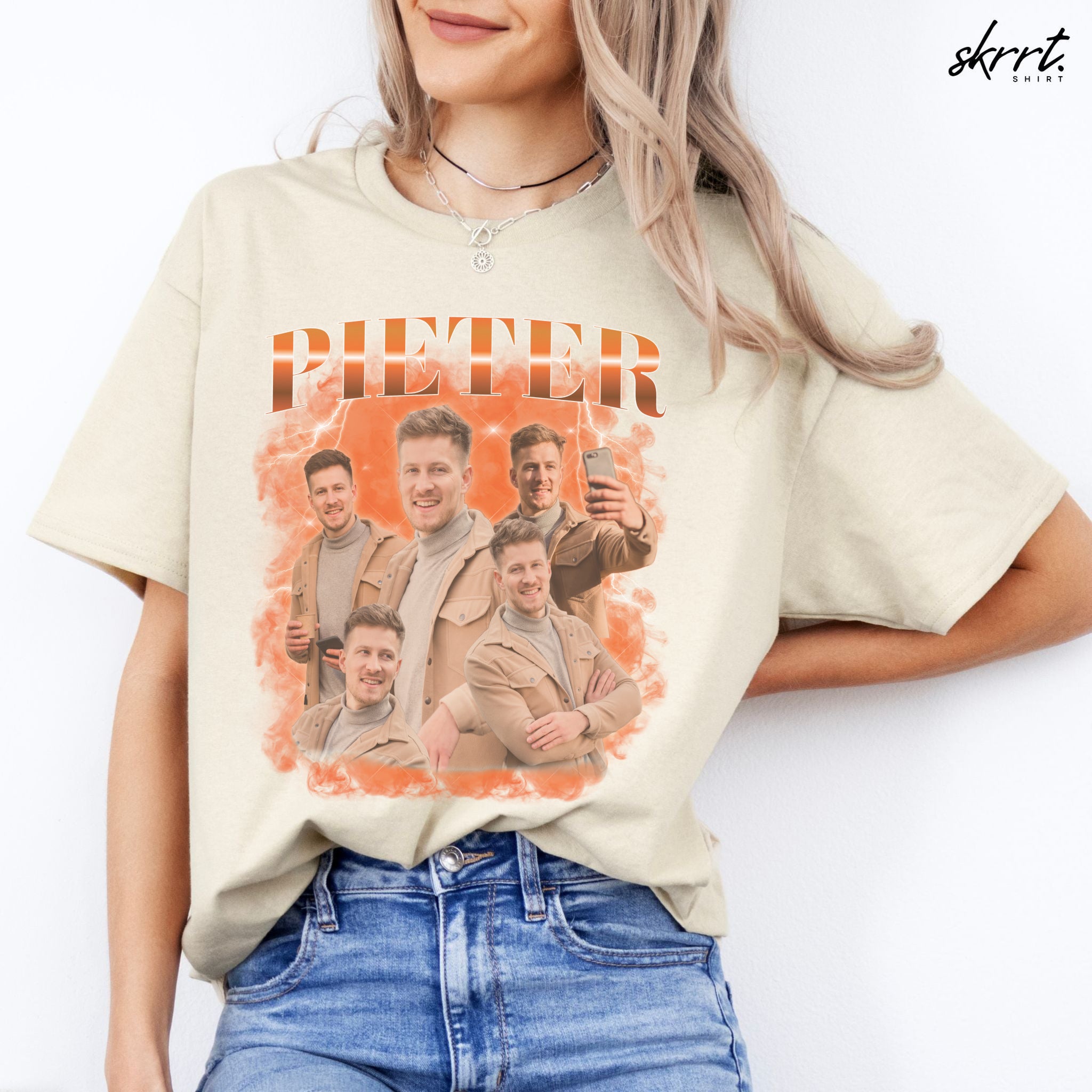 Gepersonaliseerde Cadeau - Vriend/ Man Foto T-shirt - Grappige 90s Bootleg Shirt