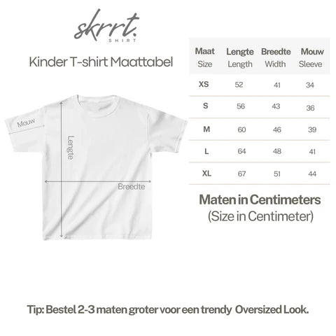 Maattabel - Kinder T-shirts