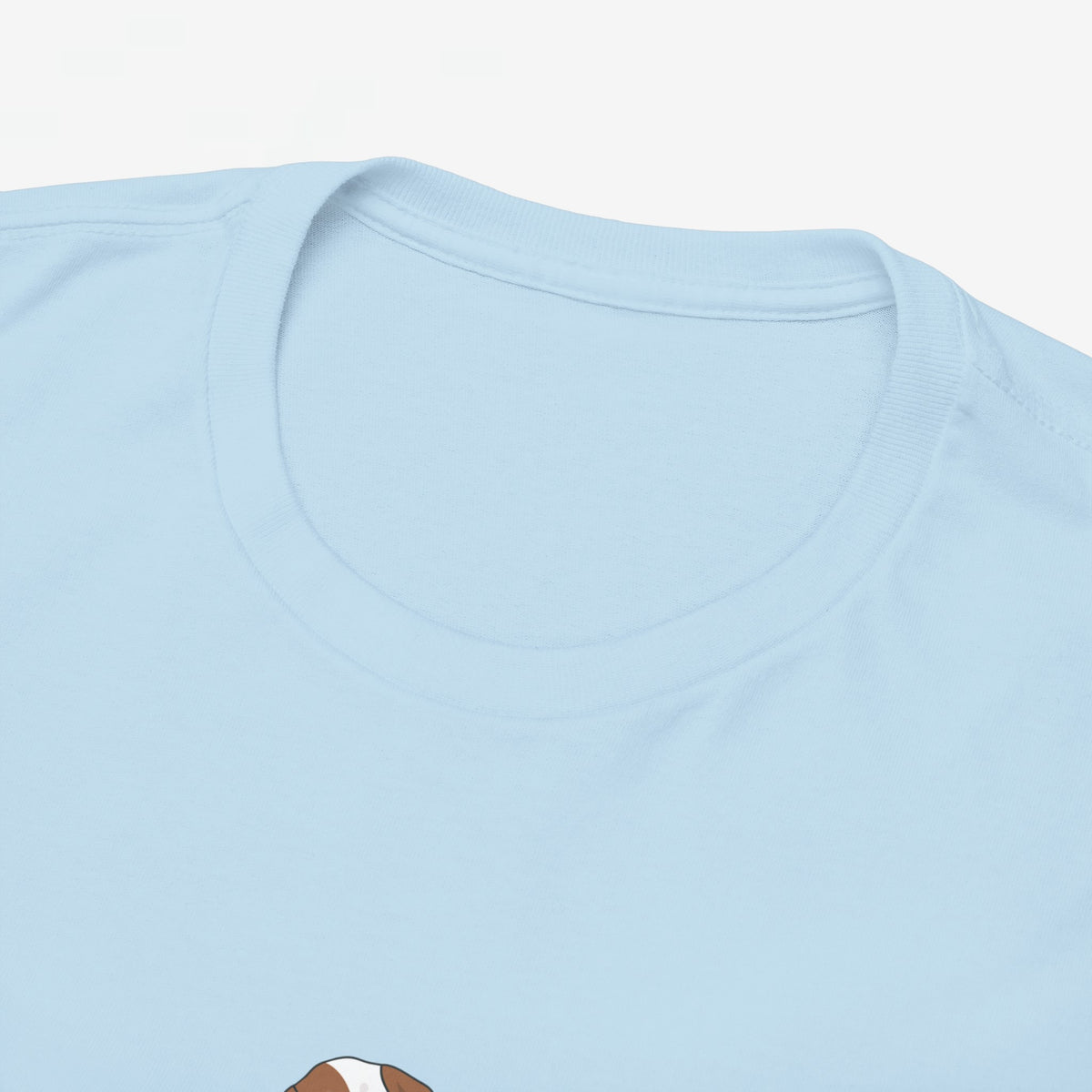 Lichtblauwe T-shirt halsboord met ronde kraag