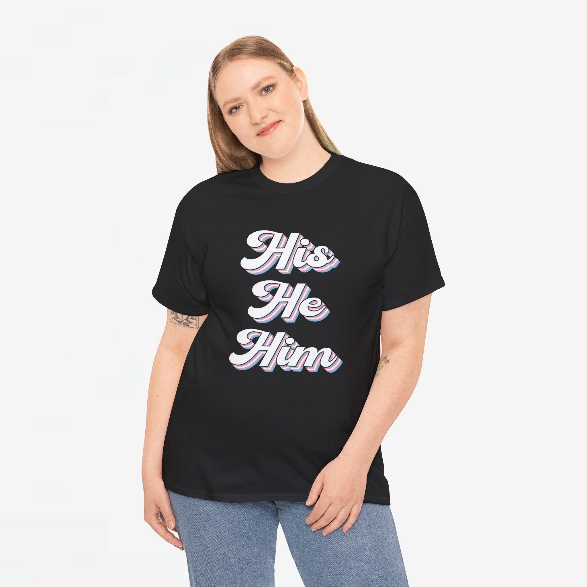 Gay Pride T-shirt - His He Him - Oversized #63