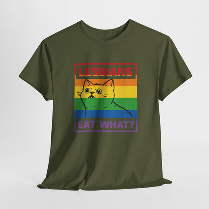 Gay Pride T-shirt - Lesbians Eat What? - Oversized #5