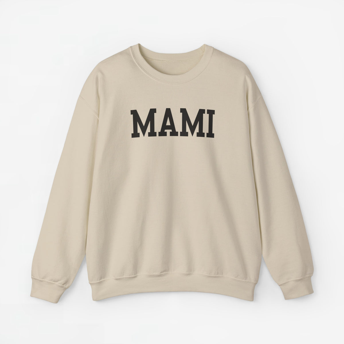 Beige sweater met 'MAMI' op de borst