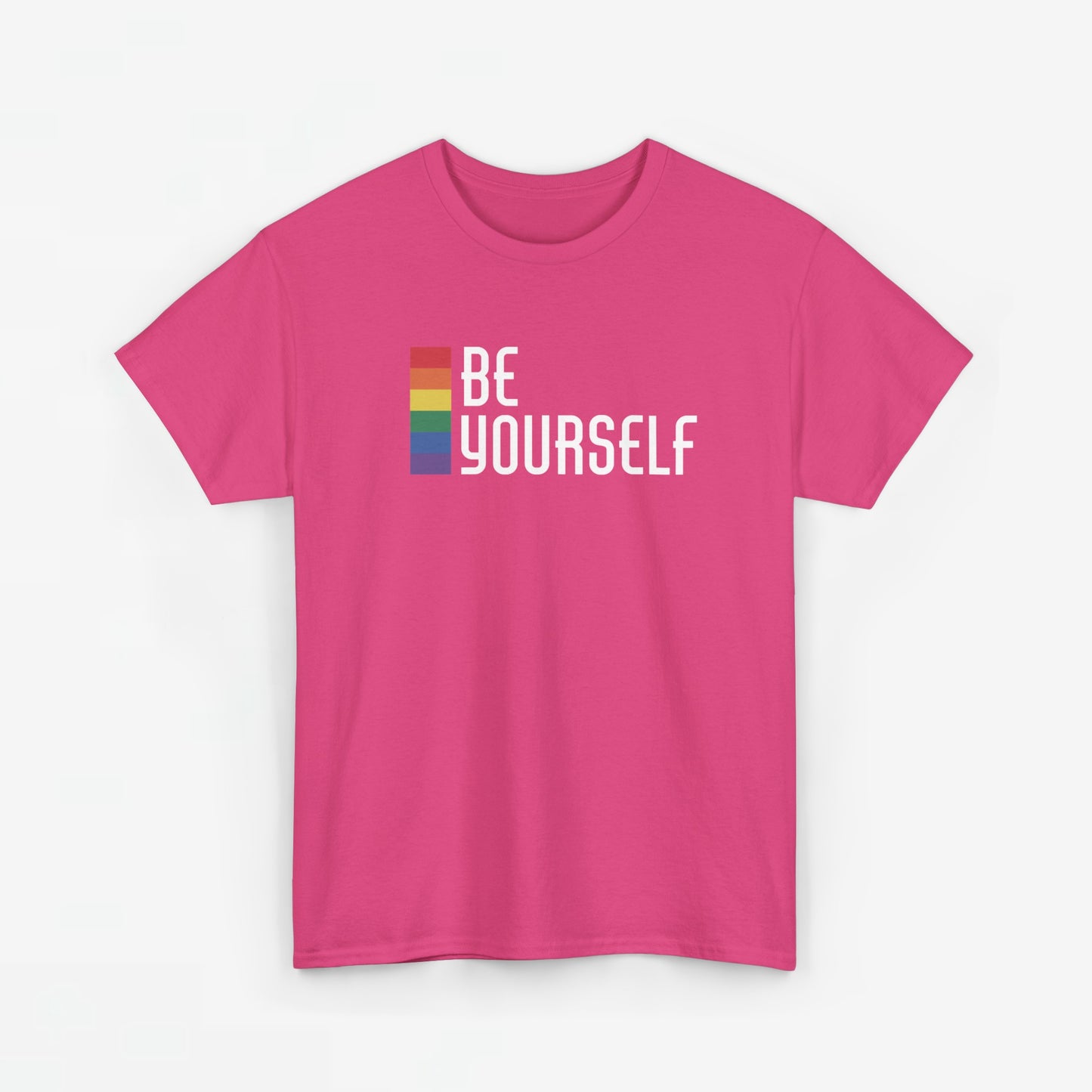 Gay Pride T-shirt - Be Yourself (witte tekst) - Oversized #24