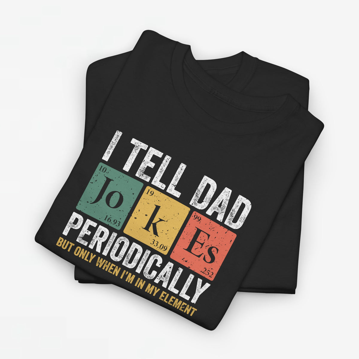 Zwarte oversized t-shirt met opdruk “I tell dad jokes periodically”