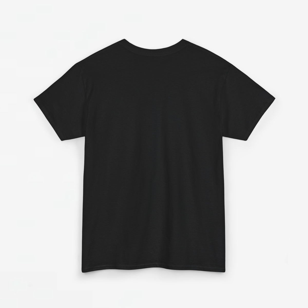 Zwarte t-shirt zonder zichtbare print, ronde hals en korte mouwen
