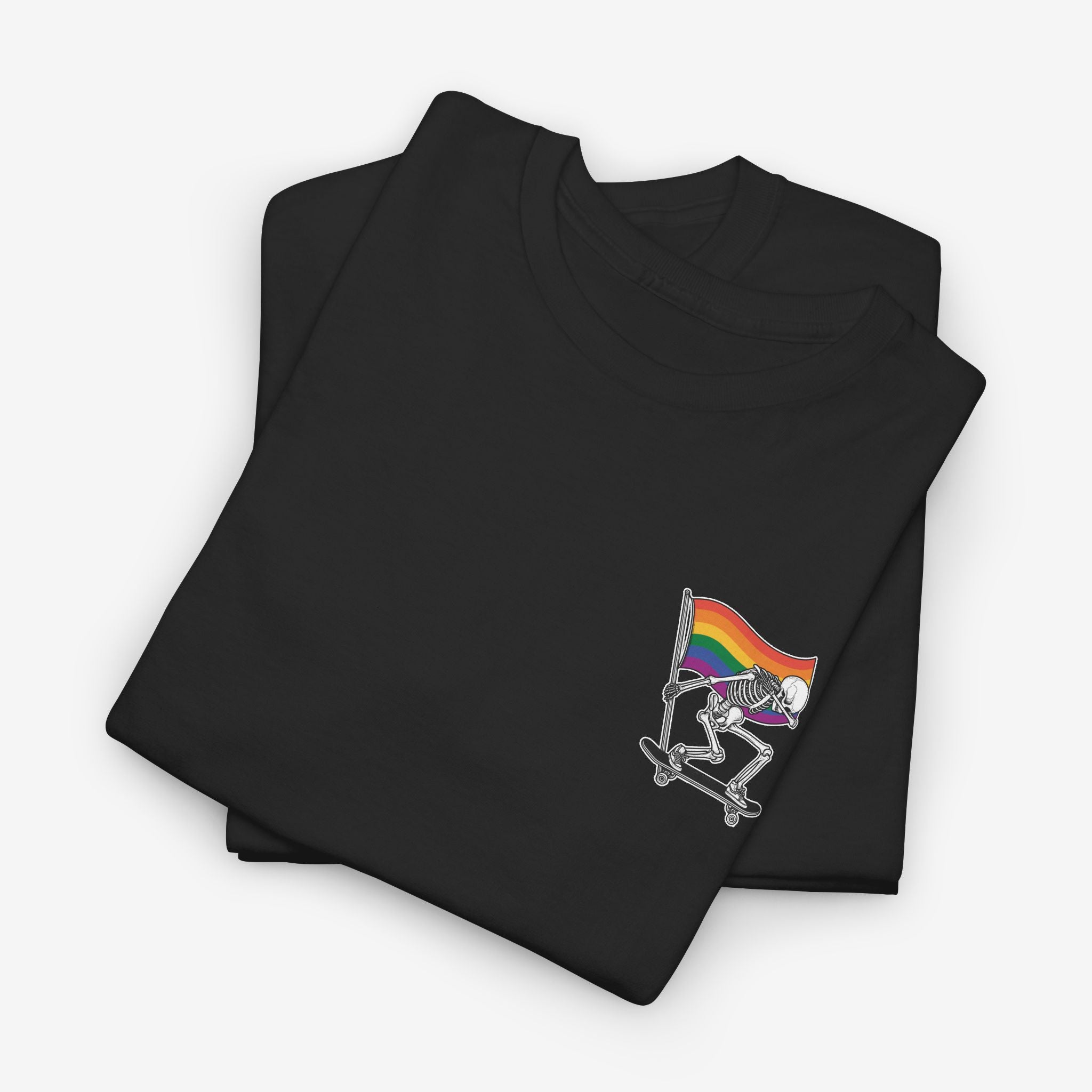 Gay Pride T-shirt - Skelet Pride Regenboog Flag | SkrrtShirt
