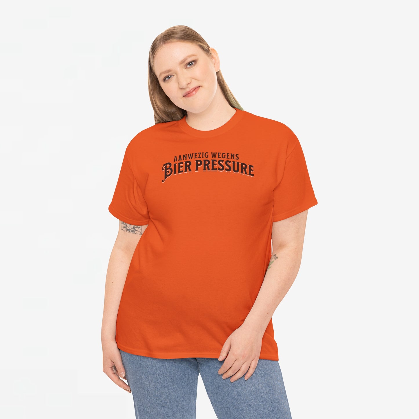 Aanwezig wegens Bier Pressure | Front Print | Koningsdag T-shirt | Oversized