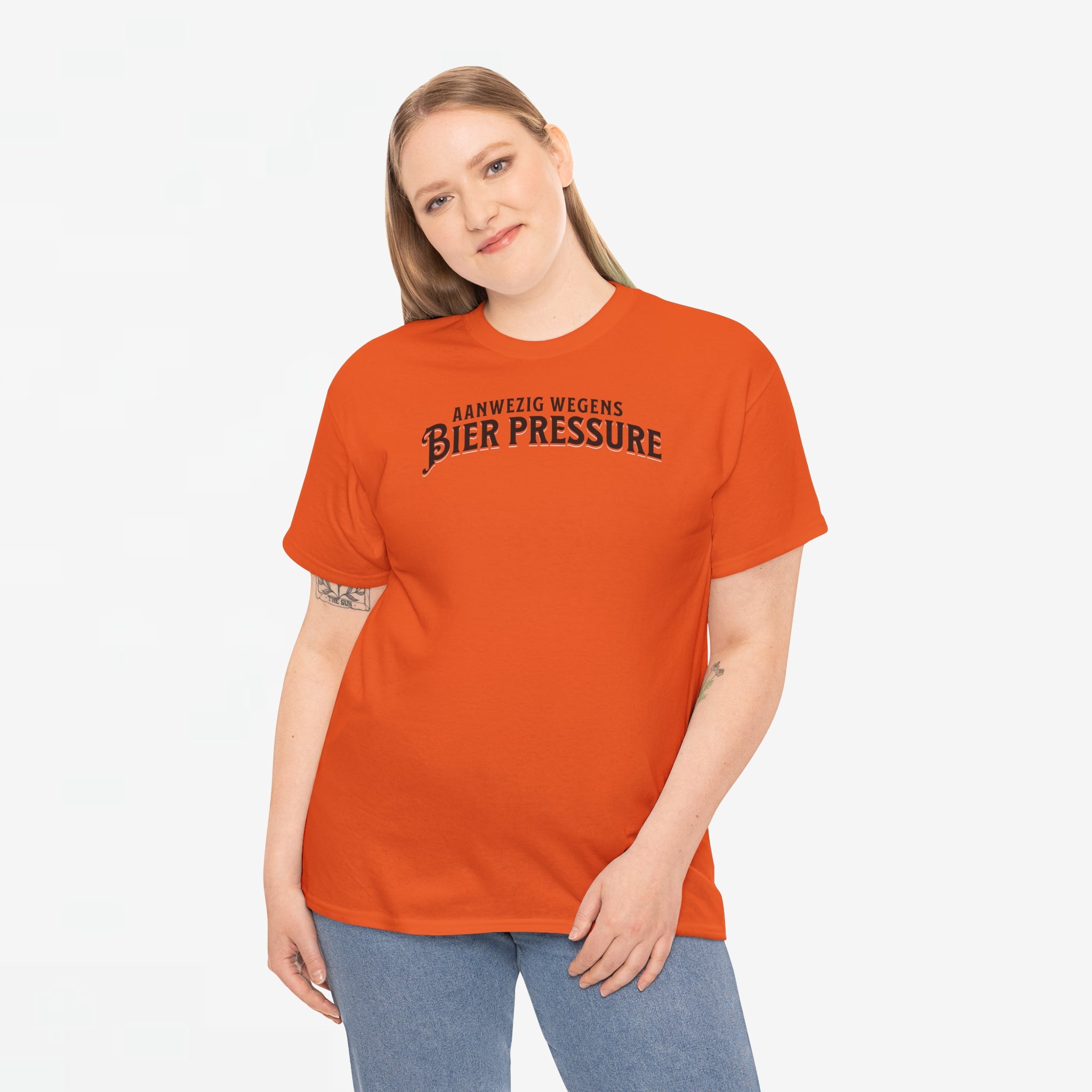 Aanwezig wegens Bier Pressure | Front Print | Koningsdag T-shirt | Oversized