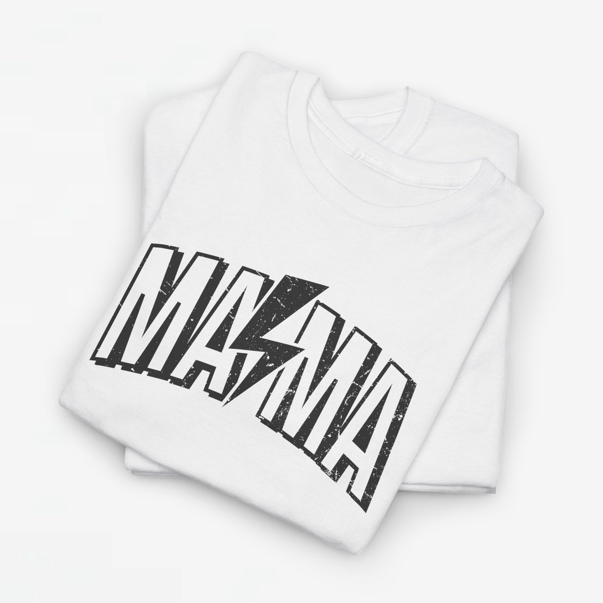 Oversized witte T-shirt met grote zwarte “MAMA”-print op de borst