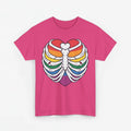 Gay Pride T-shirt - Skelet Regenbooghart - Oversized #67