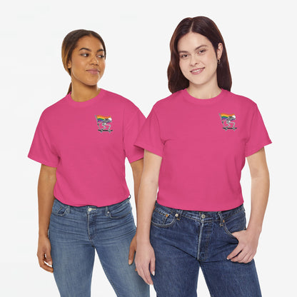 Gay Pride T-shirt - Skelet Pride Regenboog Flag - Back Print - Oversized #71