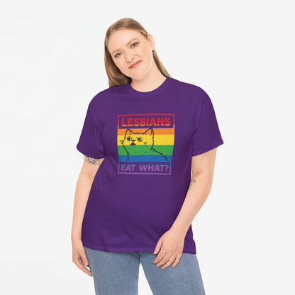 Gay Pride T-shirt - Lesbians Eat What? - Oversized #5