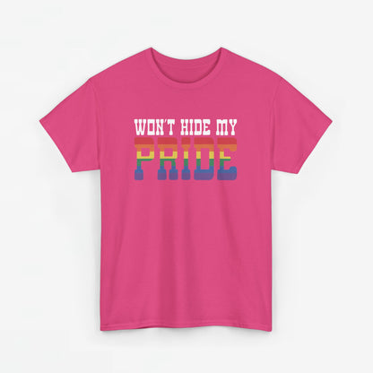 Gay Pride T-shirt - Won't Hide My Pride (witte tekst) - Oversized #26