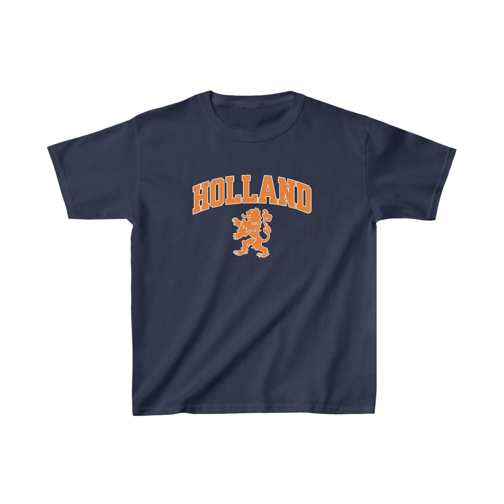Oranje Cropped T-shirt voor Dames- Holland met Leeuw