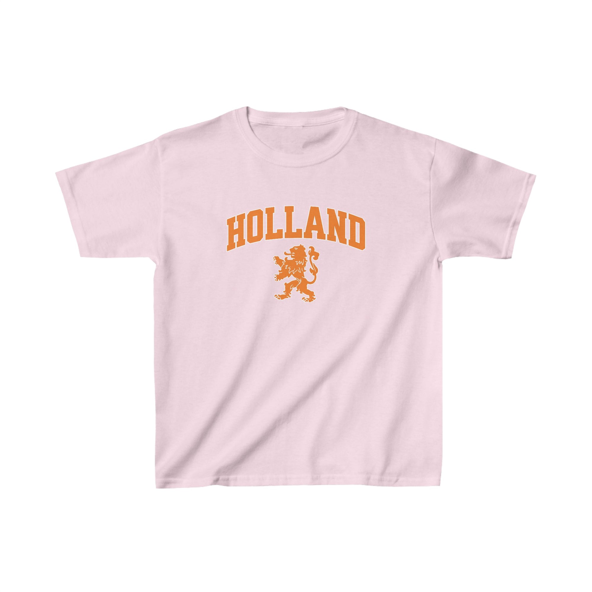 Oranje Cropped T-shirt voor Dames- Holland met Leeuw