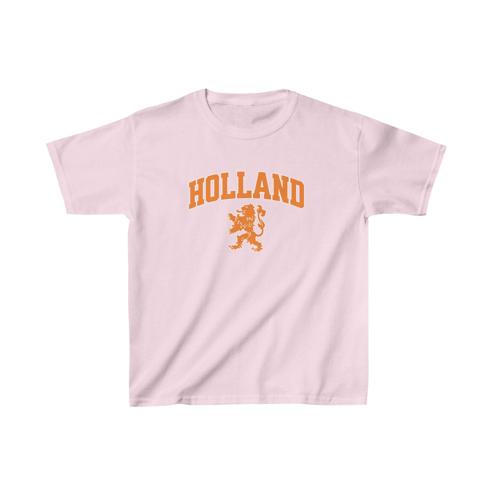 Oranje Cropped T-shirt voor Dames- Holland met Leeuw