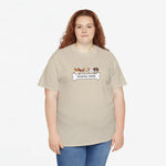 Beige T-shirt met ronde hals en opdruk van honden met tekst "HONDEN MAMA" vooraan.