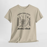 Oversized T-shirt zandkleurig met zwarte hand-illustratie en ‘Moms Club’