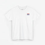 Witte oversized T-shirt met kleine Nederlandse vlagprint voorop