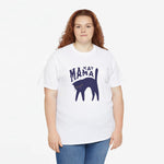 Oversized T-shirt wit met print “Kat Mama” en zwarte poes