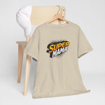 Sandkleurig T-shirt met Super Mama bedrukking aan voorkant