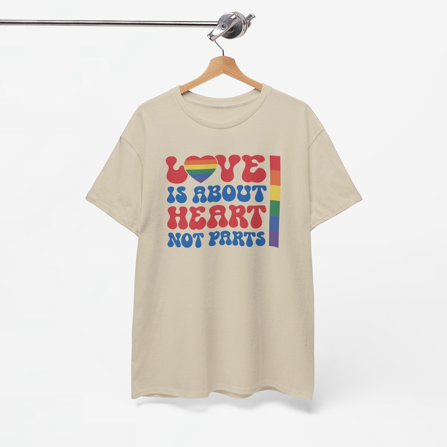 Gay Pride T-shirt - Love is about heart, not parts - Oversized #31