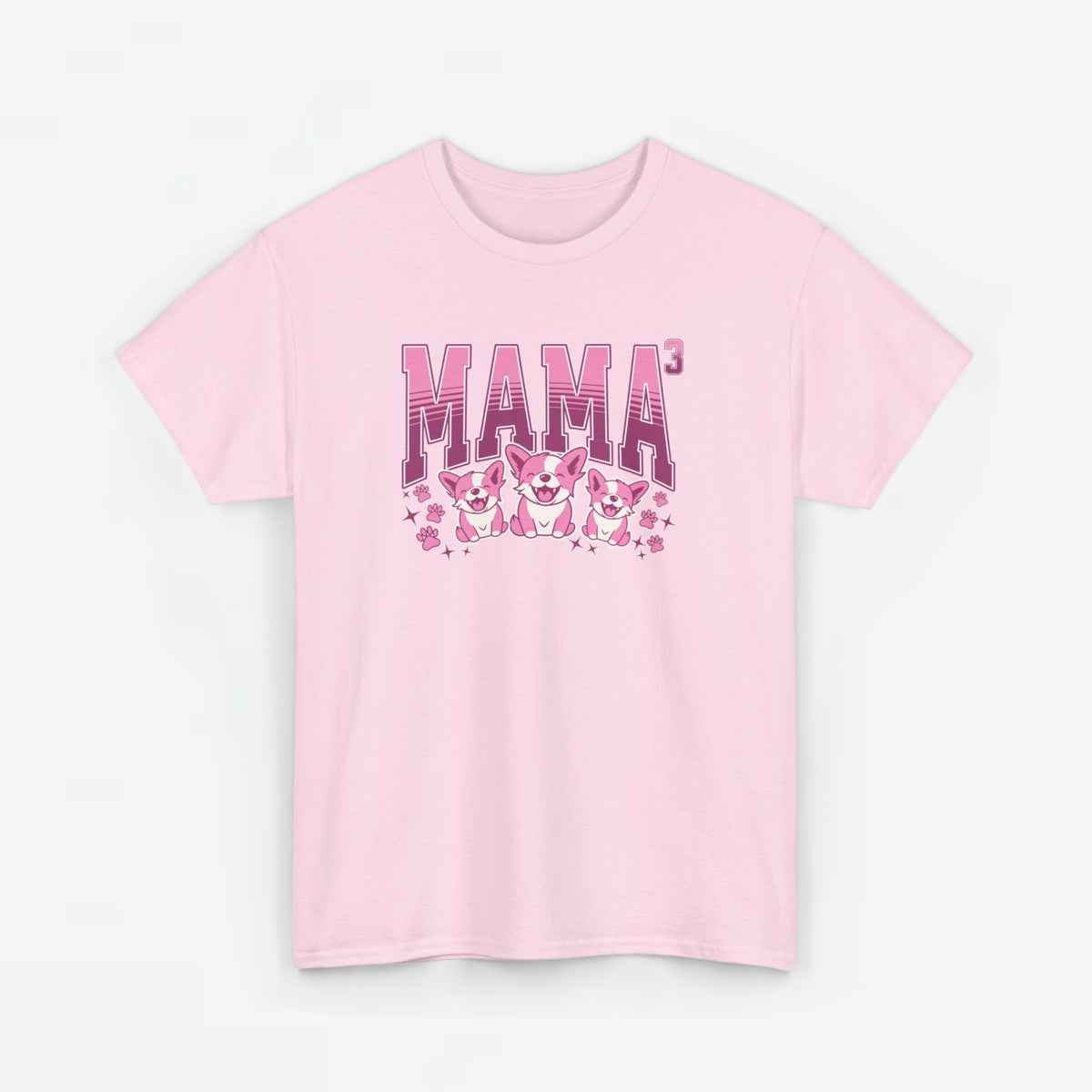 Roze T-shirt met 'MAMA' print op de borst, ronde hals