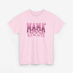 Roze T-shirt met 'MAMA' print op de borst, ronde hals
