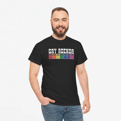 Gay Pride T-shirt - Gay Agenda (witte tekst) - Oversized #17