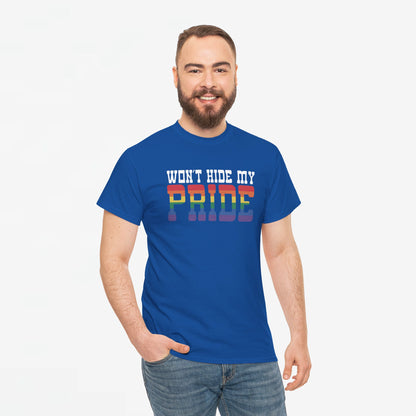 Gay Pride T-shirt - Won't Hide My Pride (witte tekst) - Oversized #26