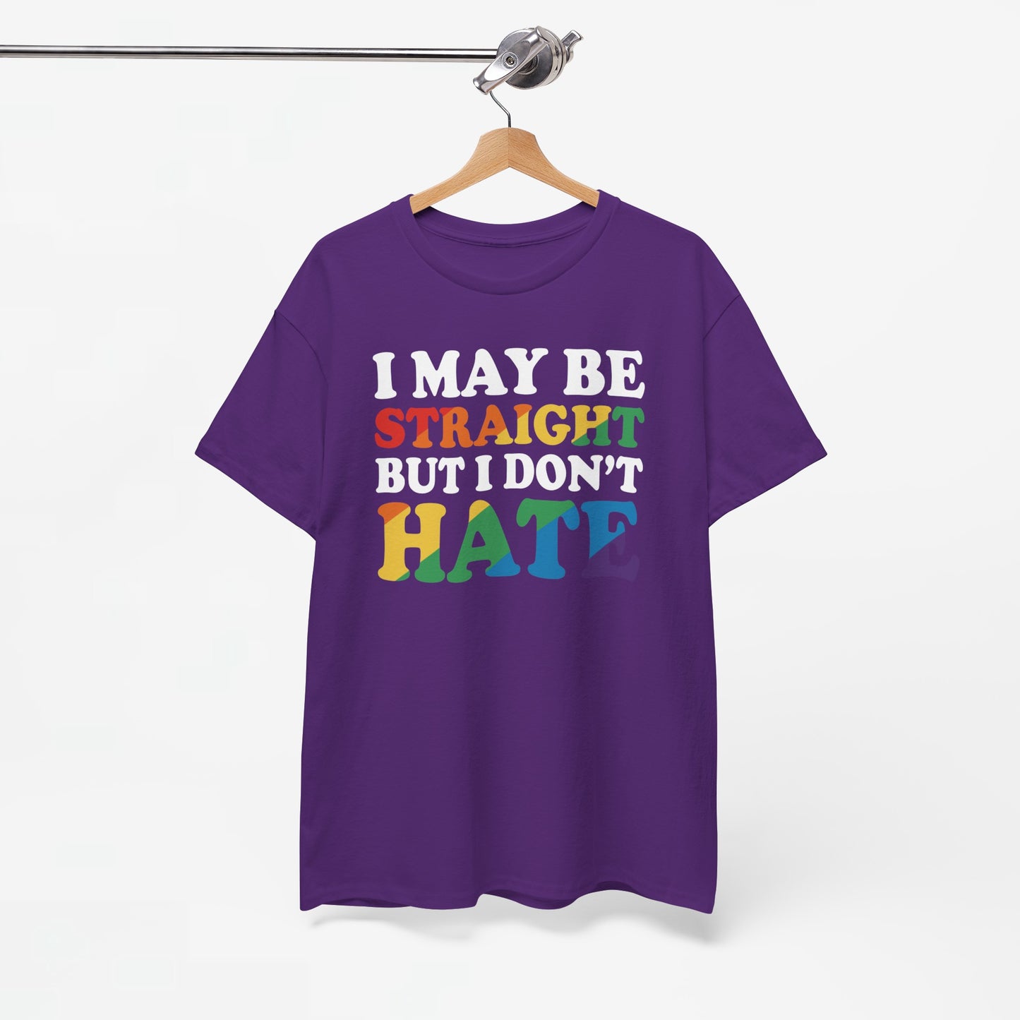 Gay Pride Support T-shirt - I may be straight but I don't hate - Oversized #8