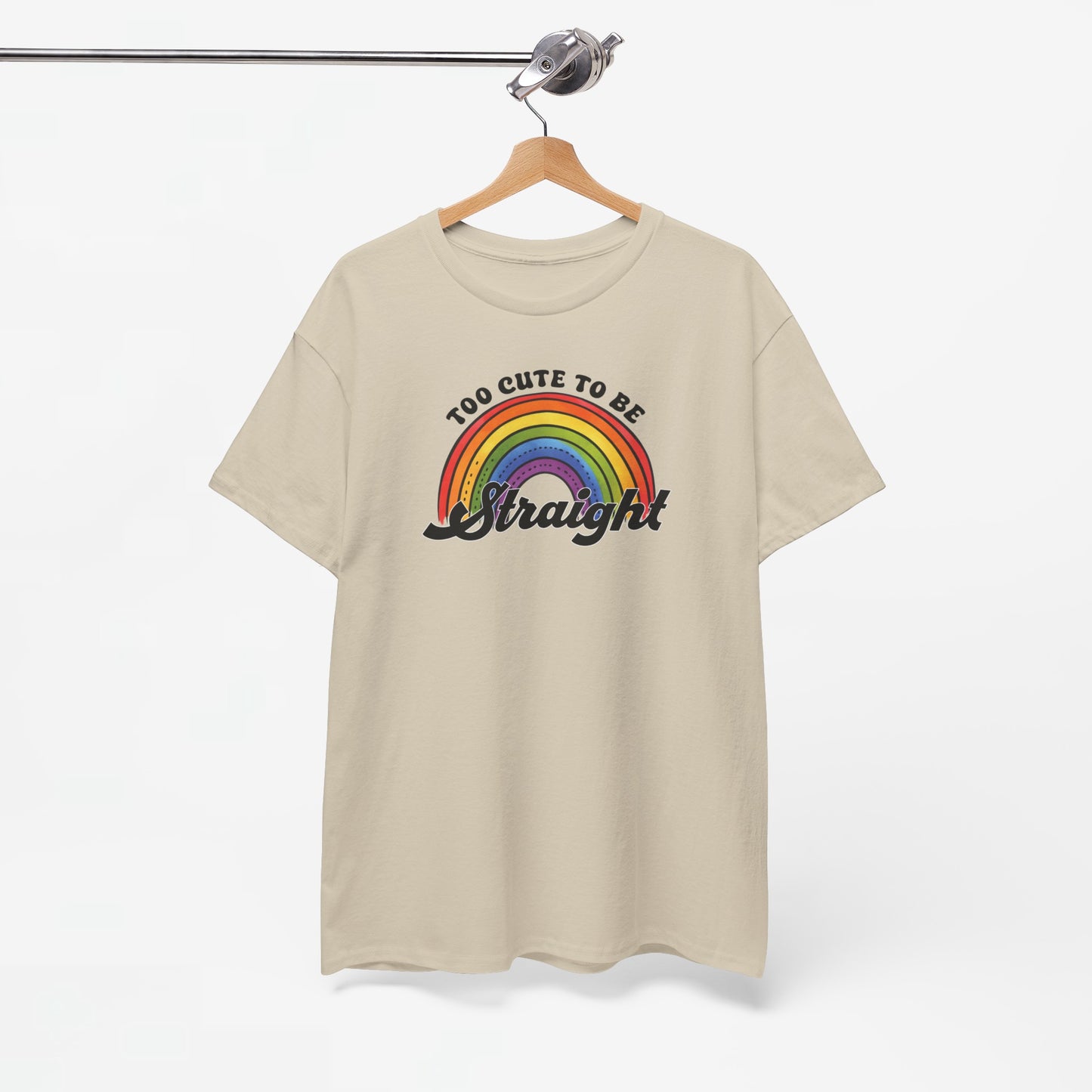 Gay Pride T-shirt - Too Cute To Be Straight - Oversized #36