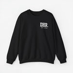 Zwarte sweater met opdruk DHR. EST 2024