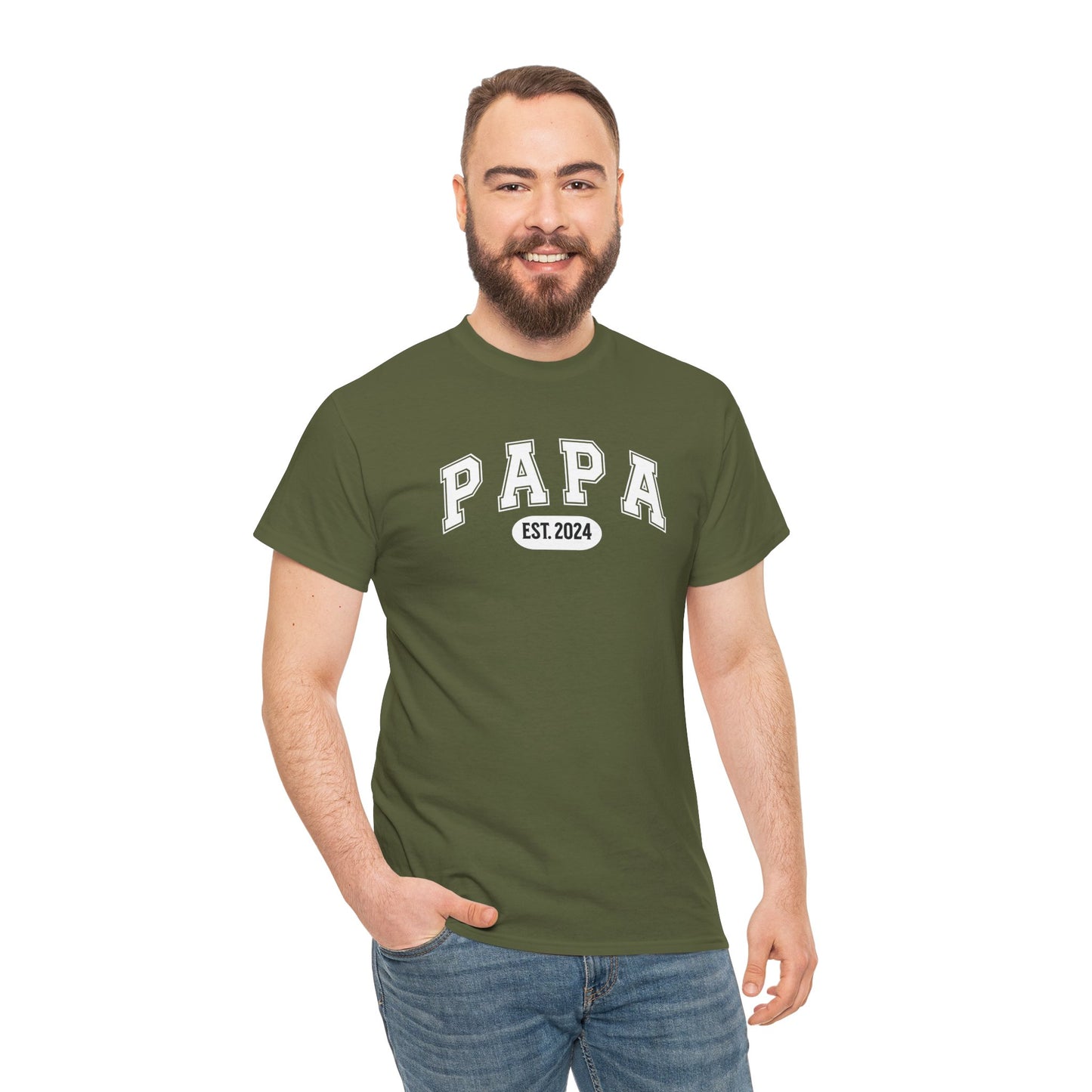 Gepersonaliseerde Vaderdag Papa Cadeau - T-shirt - Papa - EST [Jaar]