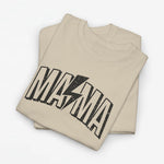 Oversized beige T-shirt met grote zwarte “MAMA”-print op de borst