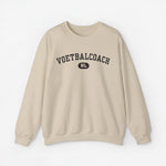 Beige sporttrui met 'VOETBALCOACH' print op de borst en ronde hals.