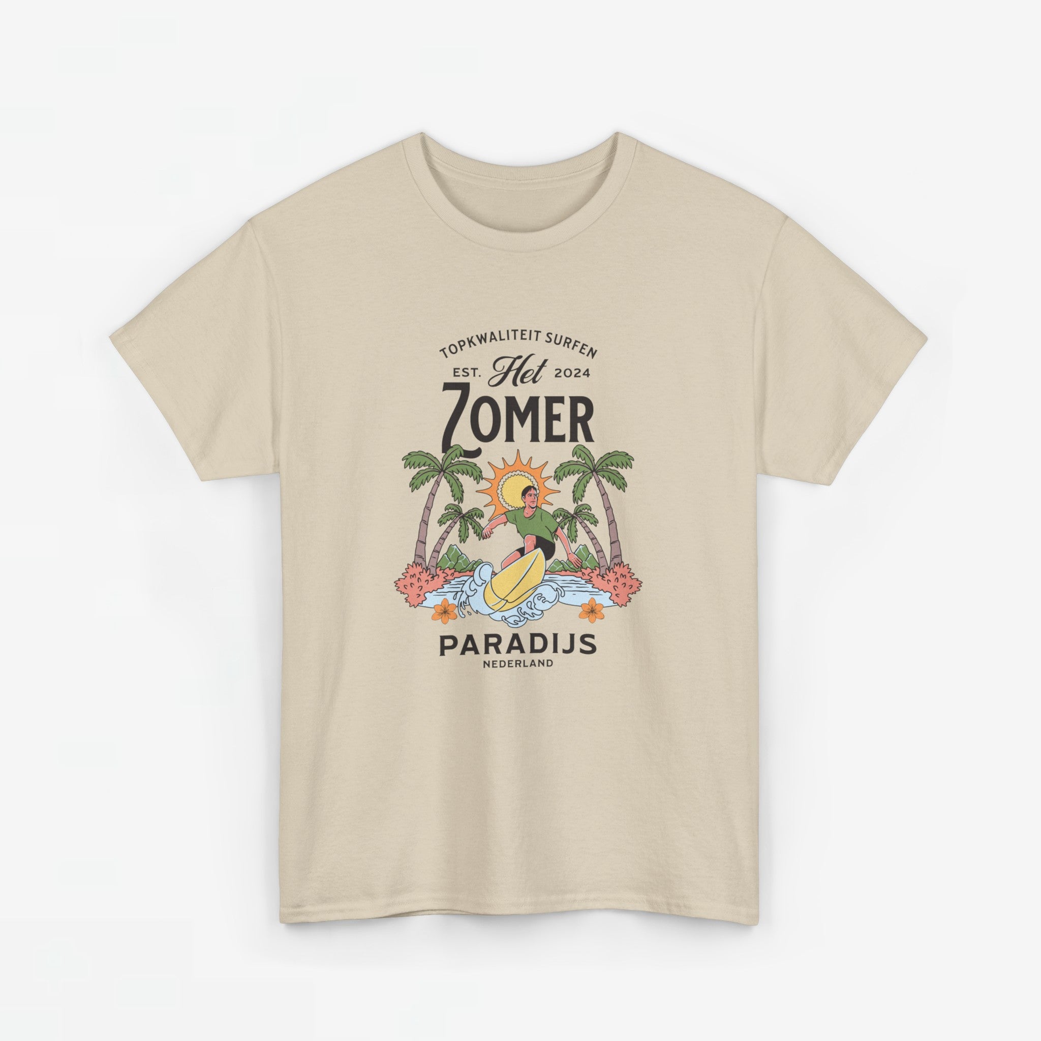 Dames Zomer Oversized T-shirt met print - Surfen Nederland